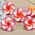 thumbnail image 3 of 20pcs Polymer Clay Plumeria Flower Hair Decoration Barrettes Bracelet Decor Accessories for Beach Party Wedding 15mm (Random Color), 3 of 7