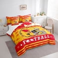 thumbnail image 3 of jejeloiu Rugby Ball City 7-Piece Twin Bedding Sets,Yellow Football Helmet Bedding Comforter Set For Boys Kids Reversible, 3 of 8
