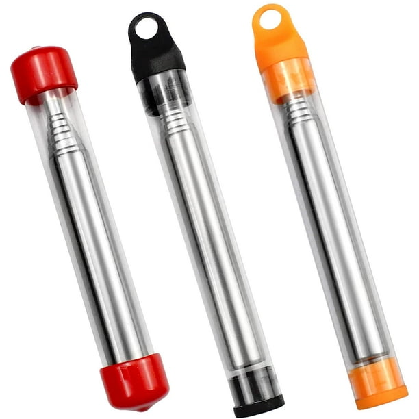 3 piezas de fuelle de tubo de fuego de acero inoxidable, herramienta telescópica de bolsillo para fogatas, para acampar, picnic, senderismo, barbacoa, fiesta de fuego, chimenea