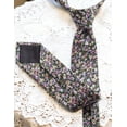 thumbnail image 6 of Barry.Wang Men's Cotton Ties Flower 3.15" Necktie Printed Skinny Tie Sets Clip Extra Long Flower Wedding Party Black, 6 of 7