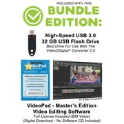 ClearClick Video to Digital Converter 2.0 (Second Generation) - Record Video from VCRs, VHS Tapes, AV, RCA, Hi8, Camcorder, DVD, Gaming Systems (Bundle Edition)
