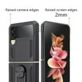 thumbnail image 4 of for Samsung Galaxy Z Flip 3 5G Phone Case Magnet Mount Ready Slip Guard Grids Pattern Ring Kickstand Hybrid Slim Shock Bumper Cover, 4 of 4