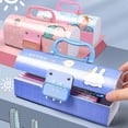 thumbnail image 3 of 26-27 Multifunction Pencil Box With Double Password Lock, Large Capacity Plastic Stationery Case Combination Lock Pencil Box Organizer For Kids, Girls, 3 of 5
