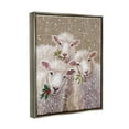 thumbnail image 3 of Stupell Industries Winter Sheep Trio Farm Animals Holiday Painting Gray Floater Framed Art Print Wall Art, 3 of 6