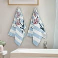 thumbnail image 3 of Marine Anchor Stripes Hand Towels 2 PCS, Kitchen Towel Ultra Soft and Highly Absorbent,Decorative Fingertip Face Towel for Bathroom Hotel, 28.3"x14.4", 3 of 4