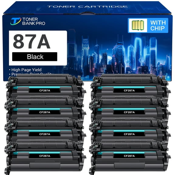 87A Black Toner Cartridge Compatible for HP 87A CF287A M501dn 87X CF287X Laserjet Pro M501dn M501n M506dn M506n M527dn M506x M527f M506 M501 M527 M527c M527z M506dh Printer Ink 8-Pack