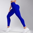 thumbnail image 6 of Women's High Waisted Yoga Pants, Seamless Texture Fitness Leggings, Hip Lifting Slim Fit Long Length Quick Drying Workout Pants, Tummy Control Butt Lifting Leggings for Women Blue S, 6 of 8