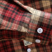 ZCFZJW Mens Plaid Flannel Shirts Long Sleeve Flannel Shirt for Men Casual Button Down Brushed Soft Cotton Shirt Regular Fit with Pockets Red M