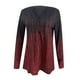 thumbnail image 4 of ICHUANYI Clearance Women Casual Printing Long Sleeve Buttons Slim Blouse T-shirt Tops(Wine, XL) ICHUANYI WER2023080804661, 4 of 5