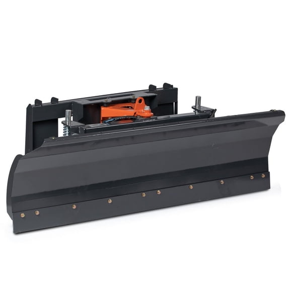 Titan Attachments 79" Hydraulic Skid Steer Dozer Blade, Universal Skid Steer Style Quick Tach System, Single Cylinder Operation with Spring Shock Absorbers