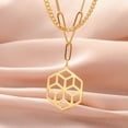 thumbnail image 2 of Hexagram Amulet Necklace for Women Men Abalone 14K Yellow Gold Jewish Star of David Necklaces Jewelry, 2 of 8