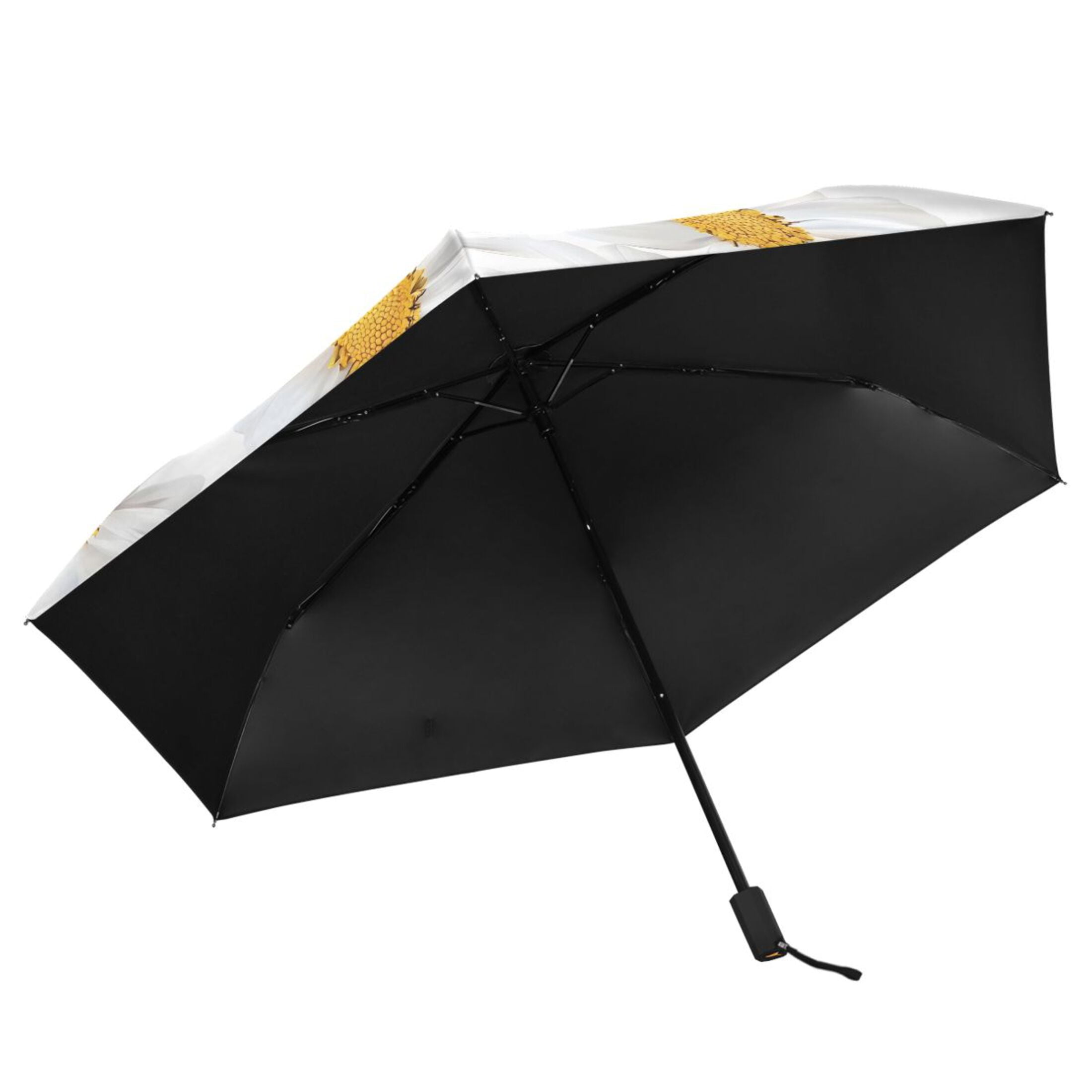 ALAZA Daisy Flower UPF 50+ Compact Folding Umbrella for Rain Travel Umbrella Packable