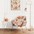 thumbnail image 4 of Floral Pumpkin Fuzzy Flannel Blanket 60 x 50 Inch Fall Throw Blanket Watercolor Autumn Flower Blanket for Thanksgiving Farmhouse Home Chair Sofa Couch Bed, 4 of 6