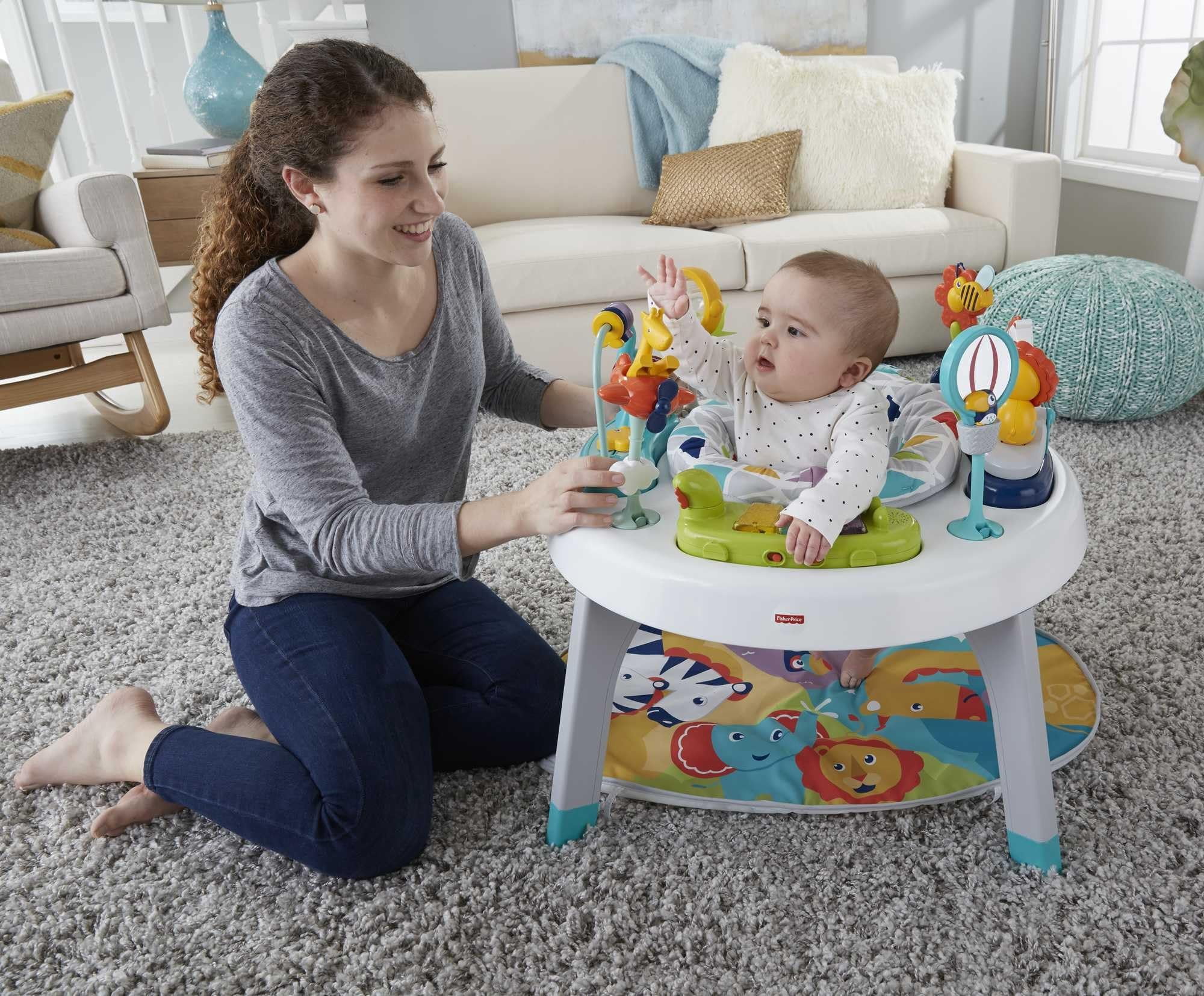 Fisher-Price 3-in-1 Sit-to-Stand Infant Activity Center and Toddler Play Table, Unisex