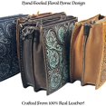 thumbnail image 7 of Urbalabs Western Purse Genuine Leather Hand Tooled Floral Horse Ladies Bag Leather Chain Strap Purse Hand Stitched (Light Brown), 7 of 7