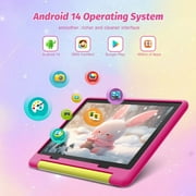 BESTSKI 10.1 inch Kids Tablet, 14GB RAM 64GB ROM, 5G WiFi HD Display with Protective Case, Pink