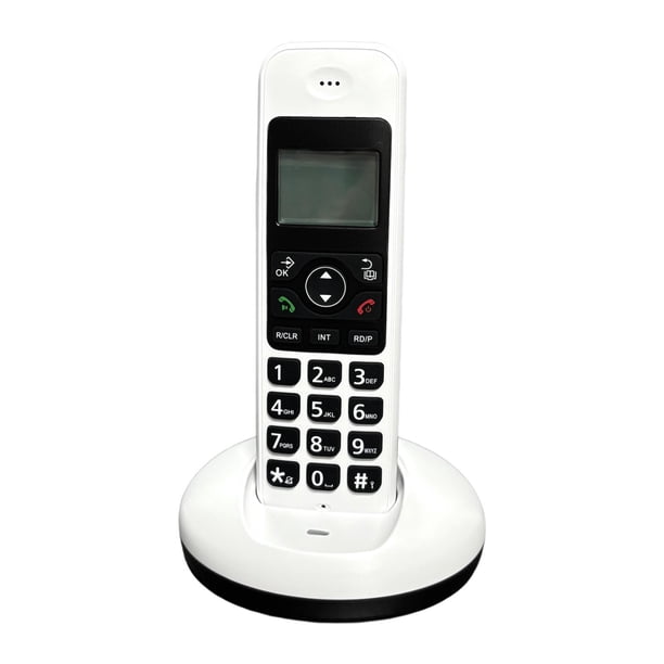 Teléfono inalámbrico de alto rendimiento, altavoz premium, durabilidad y pantalla. Blanco