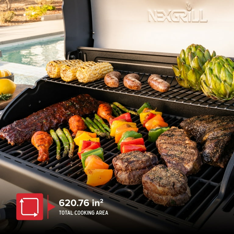 Nexgrill 4-Burner Propane Gas Grill with 2-In-1 Charcoal Tray