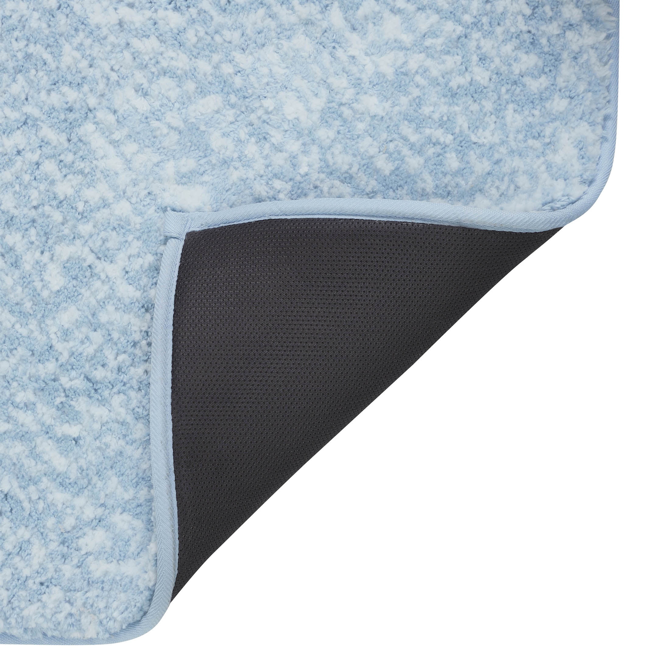 VCNY Home Heathered Blue Memory Foam Bath Rug, 17" x 24"