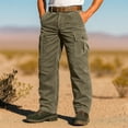 thumbnail image 6 of QSAWXQZ Men's Corduroy Cargo Pants Solid Button Straight Leg Pants with Pockets for Hiking Olive Green 3XL, 6 of 8