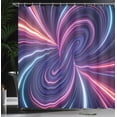 thumbnail image 3 of Ambesonne Cyber Shower Curtain, Swirling Colorful Retro Lines, 69"Wx70"L, Violet Pale Peach Aqua, 3 of 4