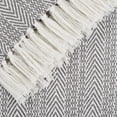 thumbnail image 3 of Gray Herringbone Stripe Throw, 3 of 3