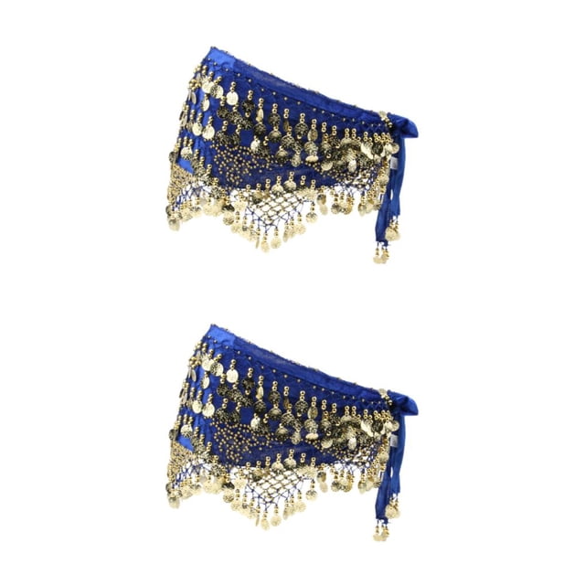 Minnieouse Women's Belly Dance Hip Scarf Hip Gold Coins Waist With Skirt Chain Type4