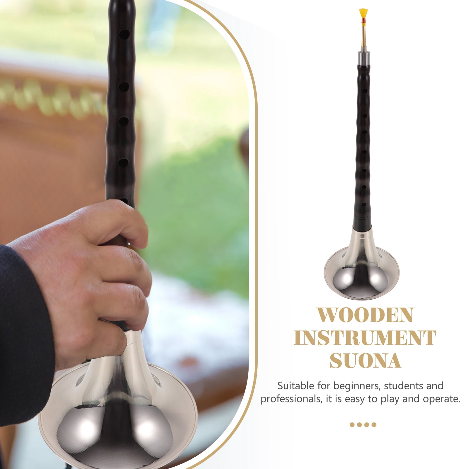 HOMEMAXS 1 Set Practical Music Instrument Suona for Wind Instrument Beginners Traditional Design Assorted Color 37.0x10.5x10.5in