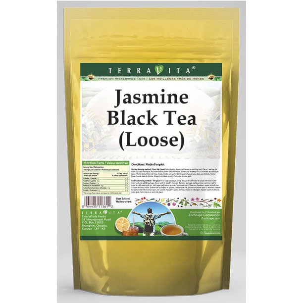 TerraVita Jasmine Black Tea, (Jasmine,Loose Leaf Black Tea, 8 oz, 1