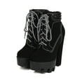 thumbnail image 5 of New Women Wild Diva Vive-11 Nubuck Lace Up Lug Sole Platform Block Heel Bootie, 5 of 6