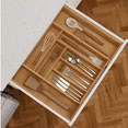 thumbnail image 4 of 3.9inch Tall Bamboo Drawer Organizer, Expandable Utensil Holder with 8 Compartments, Adjustable Kitchen Drawer Divider for Flatware, Silverware and Gadgets, Deep Storage for Home and Office, 4 of 6