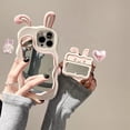 thumbnail image 4 of Funda de teléfono con espejo de maquillaje con Orejas de conejo 3D, funda de silicona suave para iphone 15 Pro max 14 plus 13 12 11 xr, 4 of 4