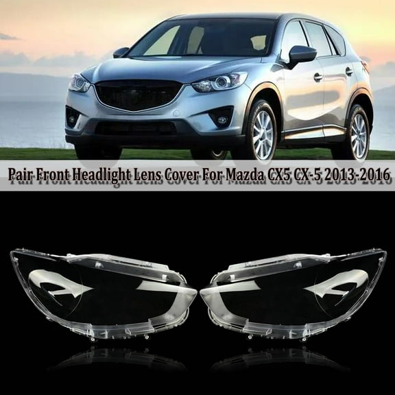 Pair Left Front Clear Headlight Lens Cover Headlamp for 2013-2015 for Mazda CX5 CX-5
