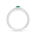 thumbnail image 2 of ANGARA Natural Vintage Inspired Oval Emerald Ring with Engraved Shank in 14K White Gold for Women (Size-6x4mm) | May Birthstone, Birthday, Anniversary, Jewelry Gift for Women | Natural Emerald Ring, 2 of 8