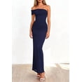 thumbnail image 4 of PRETTYGARDEN Women's Wedding Guest Cocktail Dresses One Off The Shoulder Ruched Bodycon Formal Maxi Party Summer Outfits, 4 of 10