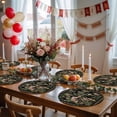 thumbnail image 5 of Black Spring Floral Round 15 Inch Placemats Set of 6, Elegant Pastoral Flowers Birds Retro Art HeatResistant Non Slip Place Mats for Dining Table, Wipeable Braided Kitchen Table Mats for Housewarming, 5 of 9