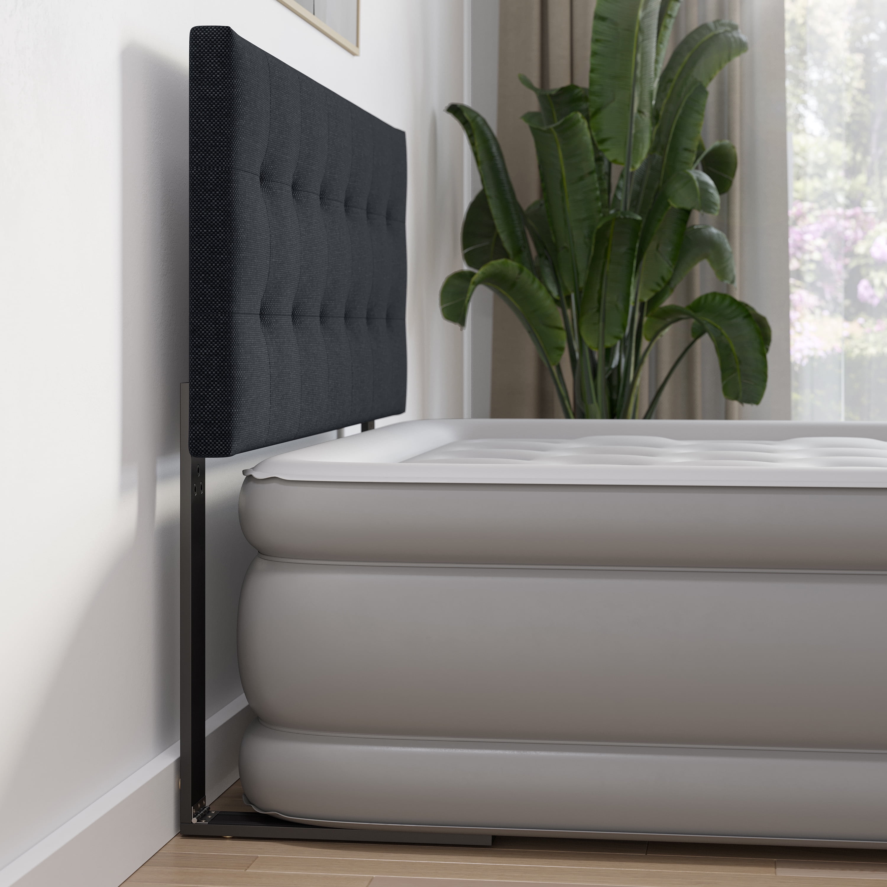 Boyd Sleep Linen Instant Adjustable Headboard, Charcoal