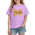 thumbnail image 5 of Bnwani Girls Shirts Crew Neck Fashion Shirts for Boys Short Sleeve Tee Purple Sizes 3-9, 5 of 9