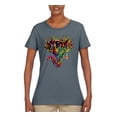 thumbnail image 2 of Keep It Wild Colorful Elephant Face Animal Lover Womens Graphic T-Shirt, Charcoal, 3XL, 2 of 3
