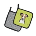 thumbnail image 2 of Carolines Treasures BB1323PTHD Checkerboard Lime Green Jack Russell Terrier Pair of Pot Holders  7.5HX7.5W multicolor, 2 of 3