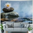 thumbnail image 4 of Orinice Flowers Water Rocks Tapestry Wall Hanging Unique Style for Home Decor - Graphic Art for Living Room Bedroom Apartment Farmhouse Dorm 40x30inch, 4 of 6
