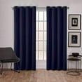 thumbnail image 2 of Exclusive Home Rideaux Satin GT Sergé Tissé Occultant Panneau de Rideau à Illets Paire, 52x84, Peacoat Bleu, 2 Unités, 2 of 10