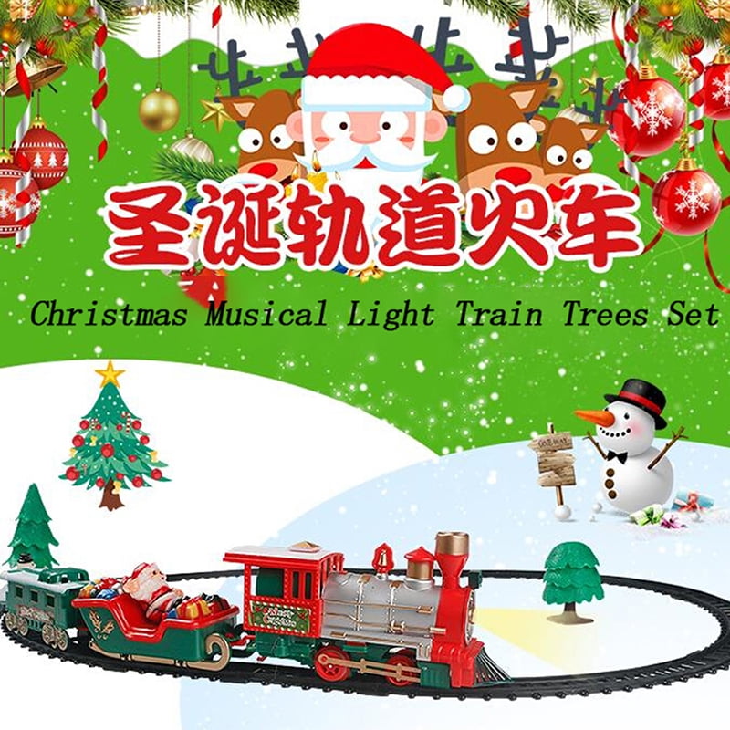 22x Christmas Musical Light Train Trees Box Set Kid Gift Toy Xmas Ornament Decor 