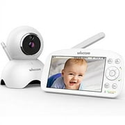 Video Baby Monitor with Camera and Audio, 5000mAh Big Battery,720P HD Resolution, 5.5" Large Display, Night Vision,Remote Pan/Tilt/Zoom, Two-Way Talk, Room Temperature, Lullabies, 960ft Range