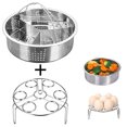 thumbnail image 3 of Stainless Steel Steamer with Divider and Egg Rack Universal Vegetable Fish Seafood Cookware for All Pot Sizes Durable Kitchen Utensil, 3 of 9
