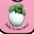 thumbnail image 4 of Inktastic Hello, I'm New Here Cute Baby Turtle Boys or Girls Baby Bib, 4 of 4