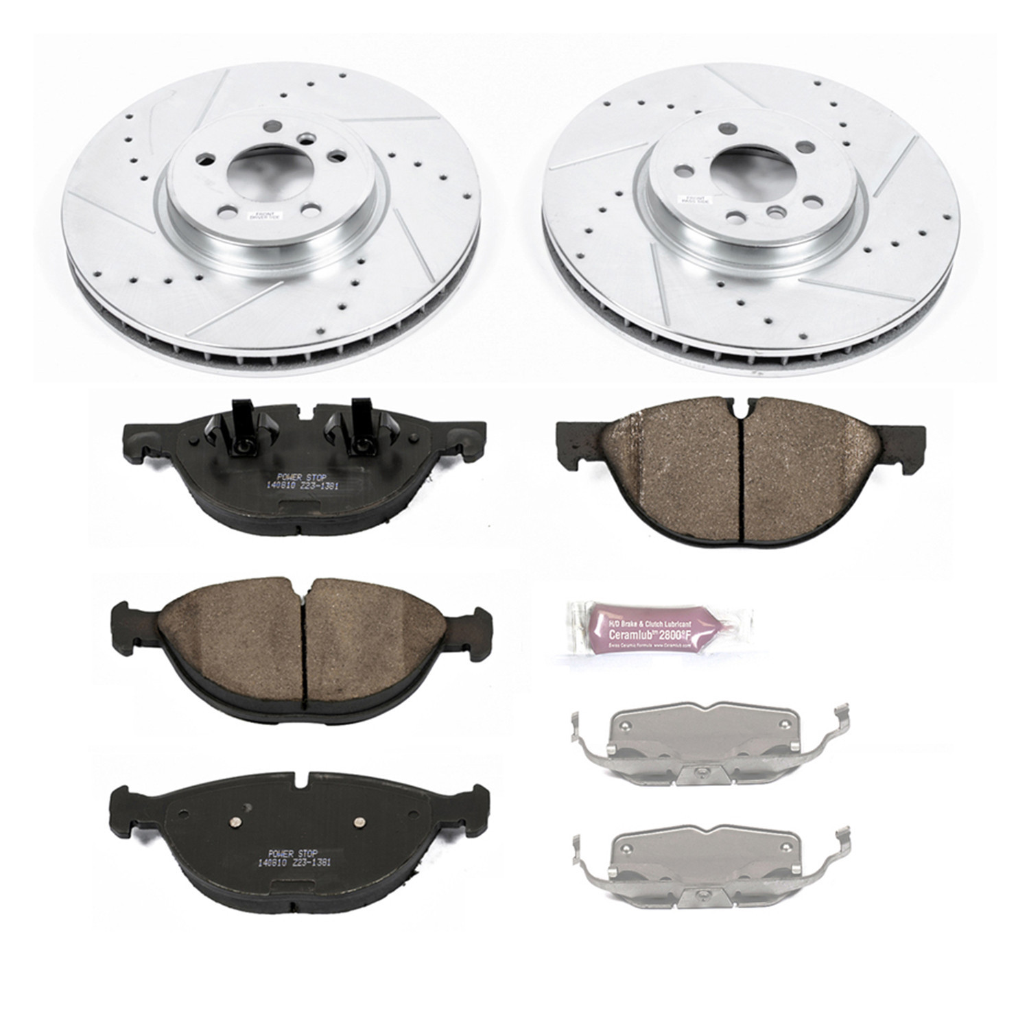PowerStop Front Z23 Evolution Sport Carbon-Fiber Ceramic Brake Pad and Drilled & Slotted Rotor Kit Fits: BMW Select Models K6009