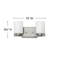 thumbnail image 2 of 5052BN-LED Hinkley Lighting Mileys - 2 Light Bath Vanity in Transitional Style - 13 Inches Wide by 7 Inches High-Brushed Nickel Finish-Cased Opal, 2 of 8