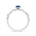 thumbnail image 2 of ANGARA Natural 0.6 Ct. Blue Sapphire with Diamond Side Stone Ring in 14K White Gold for Women (Ring Size: 3), 2 of 9