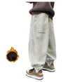 thumbnail image 2 of Huanglei Boys Pants Drawstring Elastic Sweatpants Active Joggers Fleece Warm Sweatpants For Kids, 2 of 4